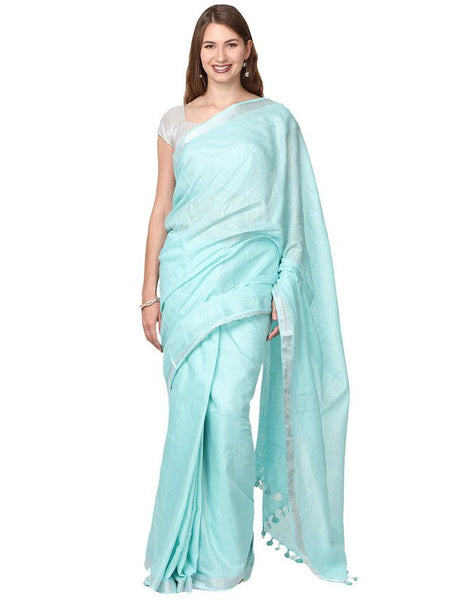Cotton Slub Saree With Blouse Piece
