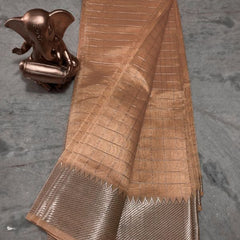 Cotton Silk Handloom Bhagalpuri Wide Border Check Saree