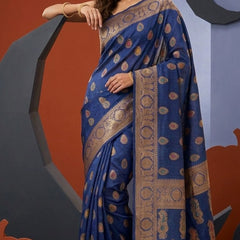 Eri Tussar Silk Handloom Banarasi Saree with Rich Zari Weaving - View 3
