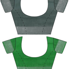 Hookers' Green & Pigment Green women's Bhagalpuri Handloom Cotton-Linen Blend Saree Combo (Pack Of 2) With Running Unstiched Blouse Piece - View 7