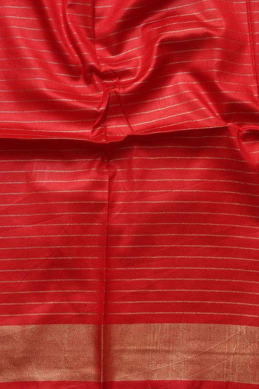 Linen Cotton Blend Handloom Bhagalpuri Check Saree with Contrast Blouse Piece - View 5