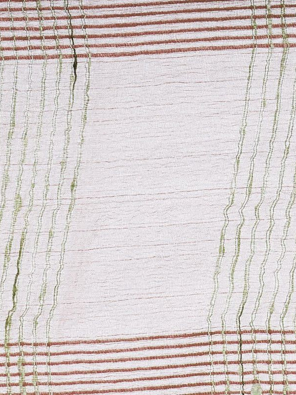 Sage Green women's Bhagalpuri Kota Doria Silk Semi Transparent Saree With Unstiched Blouse Piece - View 5