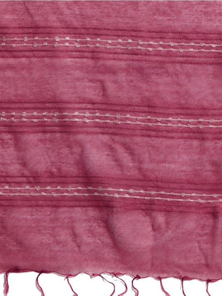 Raspberry Pink Bhagalpuri women's Kota Art Silk Saree With Blouse Piece - View 4