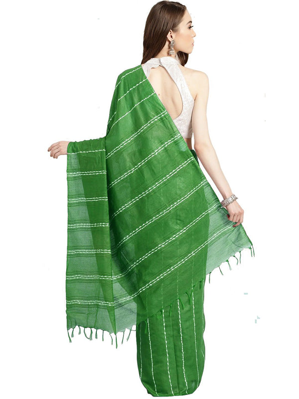 Forest Green women's Kota Art Silk Bhagalpuri Saree With Blouse Piece - View 2