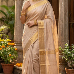 Exclusive Handwoven  Cotton SIlk Mangalgiri Saree With Running Blouse Piece
