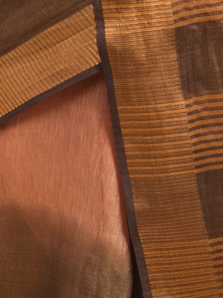 Tissue Linen Handloom Two Dye Saree - View 5