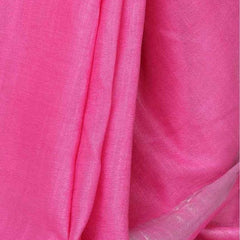 Fine Pink women's Cotton Slub Saree With Blouse Piece - View 5