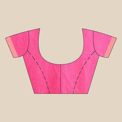 Tussar Munga Silk Handloom Zari Border Bhagalpuri Saree (Hot_Pink) - View 2