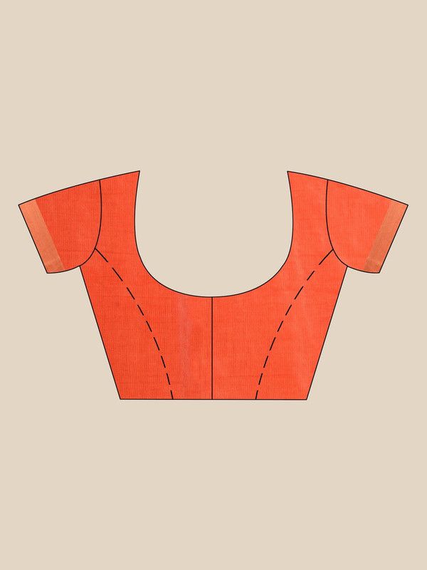 Handloom Tussar Munga Silk Bhagalpuri Two Dye Saree for women's (Cerise_Pink & Persmon_Orange) - View 5