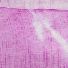 Phlox Purple women's Bhagalpuri Handloom Linen Blend Tie-Dye (Sibory Dye) Saree With Running Unstiched Blouse Piece - View 3