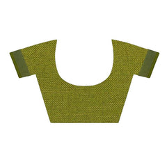Moss Green women's Bhagalpuri Handloom Blend Linen-Cotton Saree With Running Unstiched Blouse Piece_Free Size_Variation Of Colors - View 4