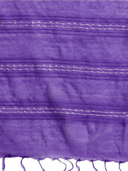 Violet Bhagalpuri women's Kota Art Silk Saree With Blouse Piece - View 2