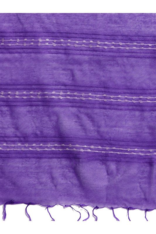 Violet Bhagalpuri women's Kota Art Silk Saree With Blouse Piece - View 2