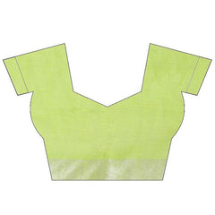 Green women's Cotton Slub Saree With Blouse Piece - View 2