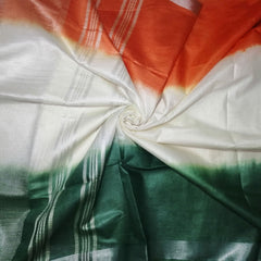 Republic Day / Independence Day Special Linen Cotton Blend Bhagalpuri Handloom Tricolor Flag Saree - View 3