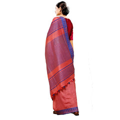 Bhagalpuri Handloom Kota Silk Temple Border Saree And Variation Of Colors With Striped Blouse Piece - View 2