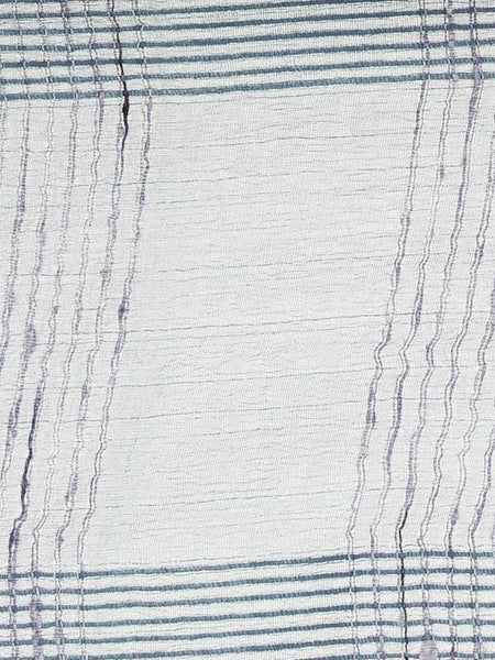 Grey women's Bhagalpuri Kota Doria Silk Semi Transparent Saree With Unstiched Blouse Piece - View 4