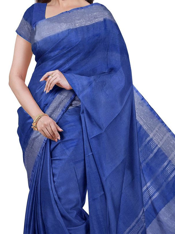 Bhagalpuri Handloom Cotton-Linen Blend Saree Combo (Pack Of 2) With Running Unstiched Blouse Piece - View 5