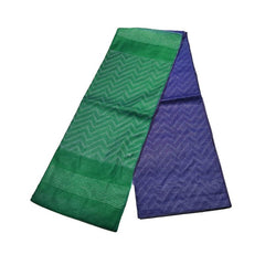 Handloom Semi Tussar Silk Two Dye Bhagalpuri Saree for women's with Striped Pallu (12507 Pigment_Green & Astrae_Blue)