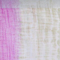 Flax Yellow & Hot Pink women's Bhagalpuri Handloom Cotton Linen Slub Blend Tie Two Dye (Sibory Two Dye) Saree With Running Unstitched Blouse Piece - View 4