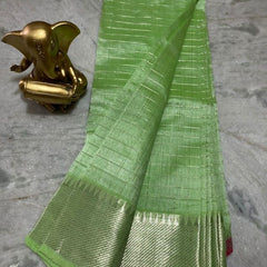 Cotton Silk Handloom Bhagalpuri Wide Border Check Saree
