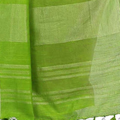 Handloom Bhagalpuri Linen Cotton Slub Blend Two Dye Saree With Running Unstitched Blouse Piece - View 2