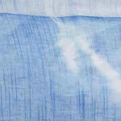 Capri Cyan women's Bhagalpuri Handloom Linen Blend Tie-Dye (Sibory Dye) Saree With Running Unstiched Blouse Piece - View 4