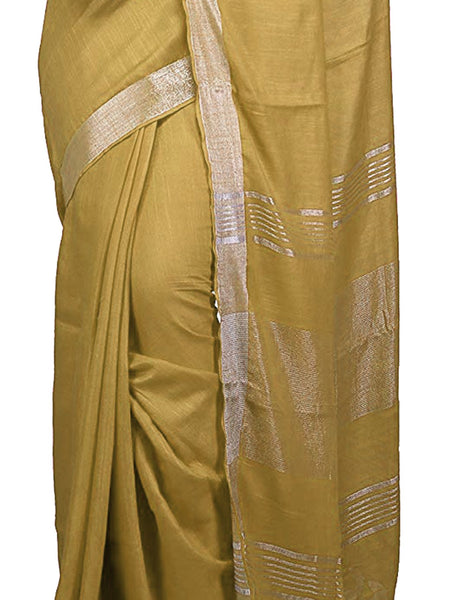 Bhagalpuri women's Handloom Linen Cotton Ethnic Wear Saree With Running Unstitched Blouse Piece - View 5