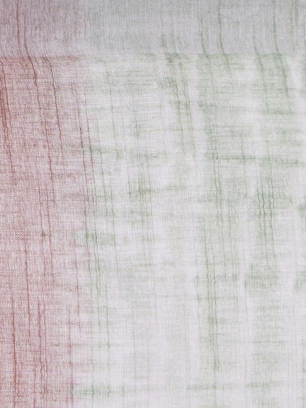 Chamoisee Brown & Olivine Green women's Bhagalpuri Handloom Cotton Linen Slub Blend Tie Two Dye (Sibory Two Dye) Saree With Running Unstitched Blouse Piece - View 5