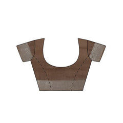 Brown women's Bhagalpuri Handloom Linen Blend Saree And Variation Of Colors With Running Unstiched Blouse Piece - View 6
