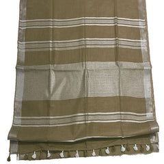 Sage Green women's Bhagalpuri Linen Saree With Blouse Piece - View 2