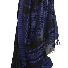 Bhagalpuri Handloom Katan Viscous Silk Temple Border Saree Ethnic Wear With Running Unstitched Striped Blouse Piece - View 4