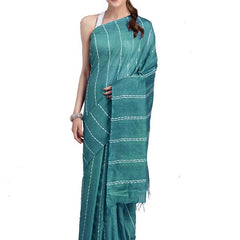 Green women's Kota Art Silk Bhagalpuri Saree With Blouse Piece