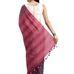 Byzantium Purple & Mulberry Pink women's Kota Art Silk Saree With Blouse Piece - View 2