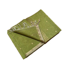 Handloom Semi Tussar Silk Zari Weaving Motif Saree with Blouse Piece