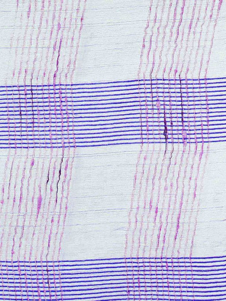 Electric Violet women's Bhagalpuri Kota Doria Silk Semi Transparent Saree With Unstiched Blouse Piece - View 4