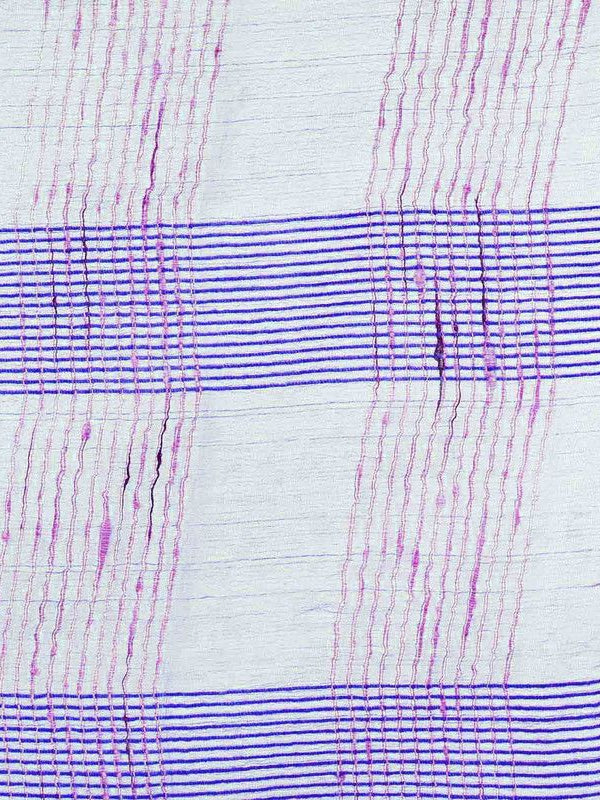Electric Violet women's Bhagalpuri Kota Doria Silk Semi Transparent Saree With Unstiched Blouse Piece - View 4