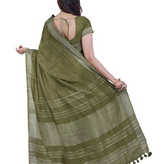 Bhagalpuri Handloom Cotton-Linen Blend Saree Combo (Pack Of 2) With Running Unstiched Blouse Piece - View 7