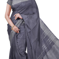 Green & Grey women's Bhagalpuri Handloom Cotton-Linen Blend Saree Combo (Pack Of 2) With Running Unstiched Blouse Piece - View 8