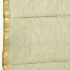 Organza Net Handloom Art Silk Bhagalpuri Two Dye Saree (Green-Red) - View 3