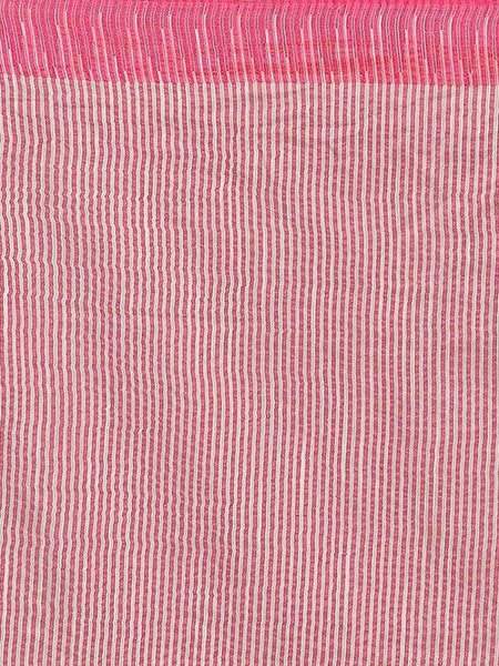 Bhagalpuri Handloom Kota Silk Temple Border Saree And Variation Of Colors With Striped Blouse Piece - View 4