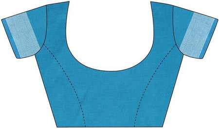 Handloom Linen Cotton Blend Contrast Bhagalpuri Saree for Women (Blush_Pink-Cyan) - View 5