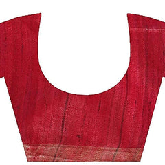 Bhagalpuri Tussar Ghicha Silk Pure Two Dye Saree with Blouse Piece (Deny_Blue & Fuzy_Pink) - View 5