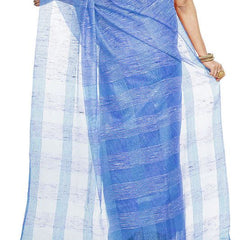 Bhagalpuri Kota Doria Silk Semi Transparent Saree With Unstiched Blouse Piece - View 6
