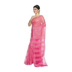 Bhagalpuri Kota Doria Silk Semi Transparent Saree With Unstiched Blouse Piece - View 2