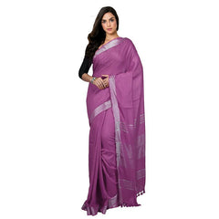 China Rose Pink Bhagalpuri women's Handloom Linen Cotton Ethnic Wear Saree With Running Unstitched Blouse Piece - View 7