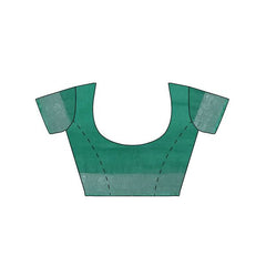 Mint Green women's Bhagalpuri Handloom Linen Blend Saree And Variation Of Colors With Running Unstiched Blouse Piece - View 3