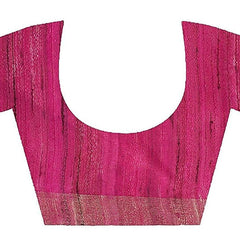 Tusasar Ghicha Bhagalpuri Silk Two Dye Saree (Sycam_Green & Hot_Pink) - View 6