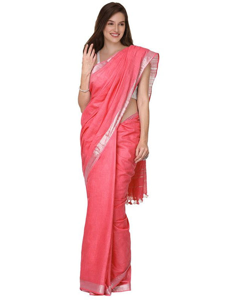 Cotton Slub Saree With Blouse Piece