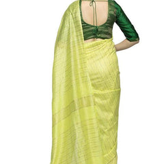 Art Silk Handloom Bhagalpuri Striped Kota Saree (Lime_Green) - View 5